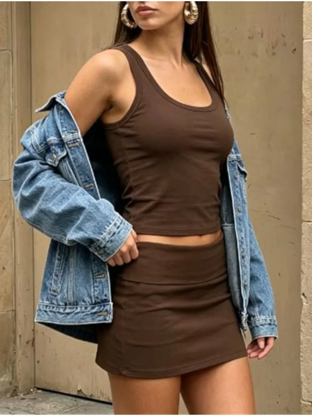 Women's Fold Over Low Rise Bodycon Mini Skirt Y2K Streetwear Going Out